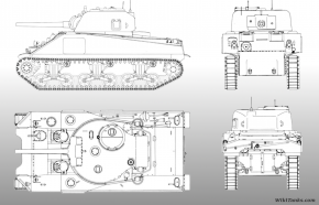 Plano de un M4 Sherman Mark I de producción mediada.