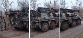 BREM-4 remolcando un BTR-4 en febrero de 2024.
