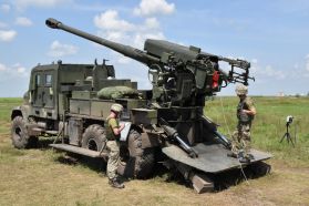 2S22 Bogdana durante las pruebas realizadas en mayo de 2021.
