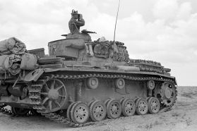 Panzer III Ausf. H o J de la 15.ª División Panzer en el Norte de África en 1942.