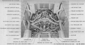 Ubicación del motor radial Continental W-670-9A en el LVT-2.