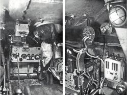 Puesto del ametrallador y operador de radio en un T-34 equipado con el transceptor 71-TK-3, del cual uno de los módulos iba en el frente y otro en el lado derecho.