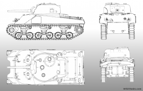 Plano de un M4 Composite / Sherman Mark I Hybrid de producción tardía.