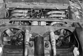 Compartimento de motores de los prototipos T49 y T67.