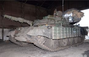 Un M-55S en la 5.ª Brigada de Tanques a principios de marzo de 2024.