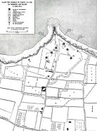 Mapa del plan de asalto a Pointe du Hoc, en el que se muestran las defensas y fortificaciones alemanas.
