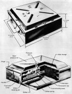 TM-38, una mina de carcasa metálica rectangular en servicio en el Ejército Rojo al comienzo de la Segunda Guerra Mundial. A partir de 1941 comenzaron a usar modelos circulares.