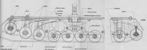 Esquema de la suspensión del Char B1.