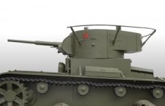 Versión de mando del T-26B con antena de radio en torno a la torreta.
