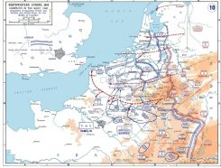 Disposición de las fuerzas enfrentadas y planes de avance de cada uno de los bandos en la Batalla de Bélgica y Francia de 1940.
