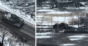 M1A1 Abrams de la 47.ª Brig. Mec. aproximándose a Stepove a través de Berdychi.