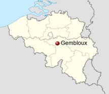 Ubicación de Gembloux en Bélgica.