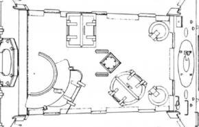 Esquema del techo de la casamata del Ferdinand.
