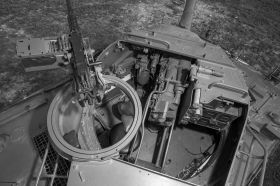 Anillo para la M2 Browning en la torreta de un destructor de tanques M18 Hellcat.