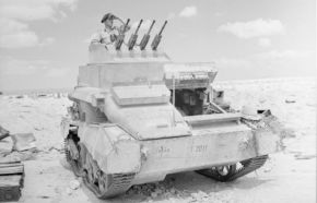 Vehículo antiaéreo Light Tank AA Mk.I con 4 ametralladoras Besa de 7,92 mm.