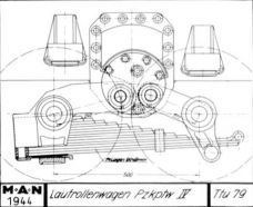 Plano de un bogie de suspensión de un Panzer IV.