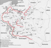 Mapa de situación de las fuerzas blindadas y motorizadas enfrentadas a fecha del 1 de septiembre de 1939.