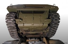 Parte trasera inferior de un M4A4 Sherman.