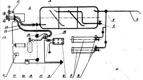 Diagrama de los lanzallamas usados en el Pz.II(F) en el que vemos el depósito de líquido inflamable (arriba), presurizado mediante las bombonas de nitrógeno (centro-derecha) y comunicado con el proyector (izquierda), a este también llega el sistema de ignición alimentado por el depósito de acetileno (centro-izquierda), más abajo vemos el sistema de accionamiento de válvulas etc.