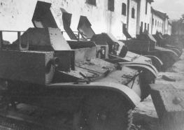 Varias T-27 abandonadas por el Ejército Rojo en 1941.