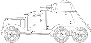 Esquema del diseño del AAC-1937, el diseño español basado en los BA-I, BA-3 y BA-6 soviéticos.