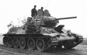 El T-34 en servicio alemán recibía el nombre Panzerkampfwagen T-34 747(r).