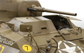 Ametralladora coaxial M1919A5 en un M8 Greyhound.