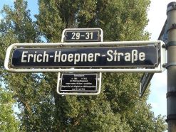 Calle dedicada a Erich Hoepner en Düsseldorf en la actualidad.