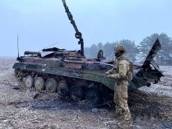 Un BMP-1KSh ruso destruido en Ucrania en marzo de 2022.