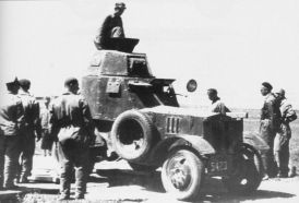 Prototipo del vehículo blindado wz.34 durante las pruebas en 1934.