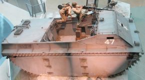 Un LVT-1 con blindaje añadido expuesto en el Museo Nacional del Cuerpo de Marines.