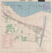 Mapa original de la zona de desembarco Sword.