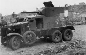 Un BA-3/6 capturado por el Ejército Alemán.