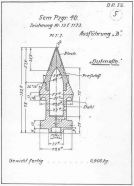 Plano de un proyectil con núcleo de tungsteno PzGr. 40.
